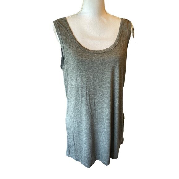 NorthCrest Essential Tank Top Grey 1X 16-18 Longer Length Womens Shirt New - Picture 1 of 12